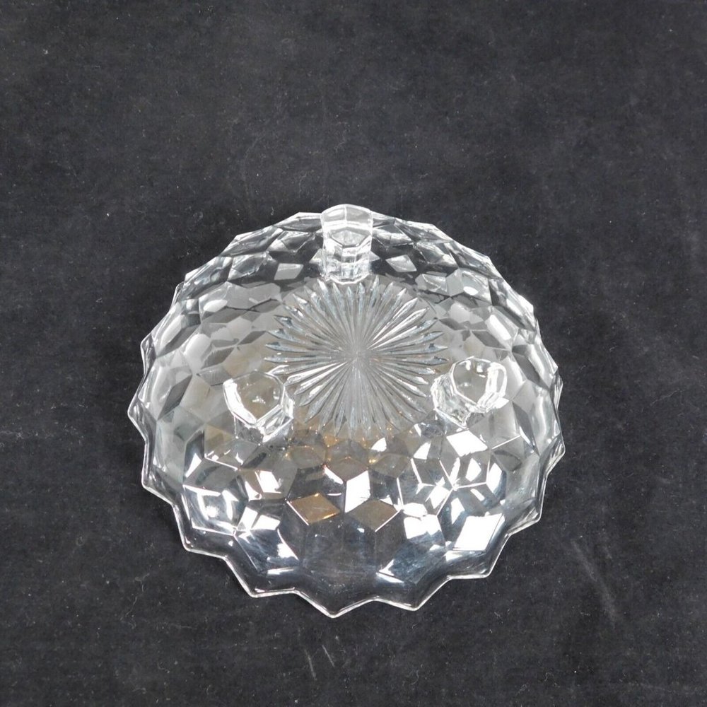 Whitehall Clear By Colony Bonbon Candy Dish 6 1/4" Cubist 3 Straight Feet USA - Picture 6 of 6